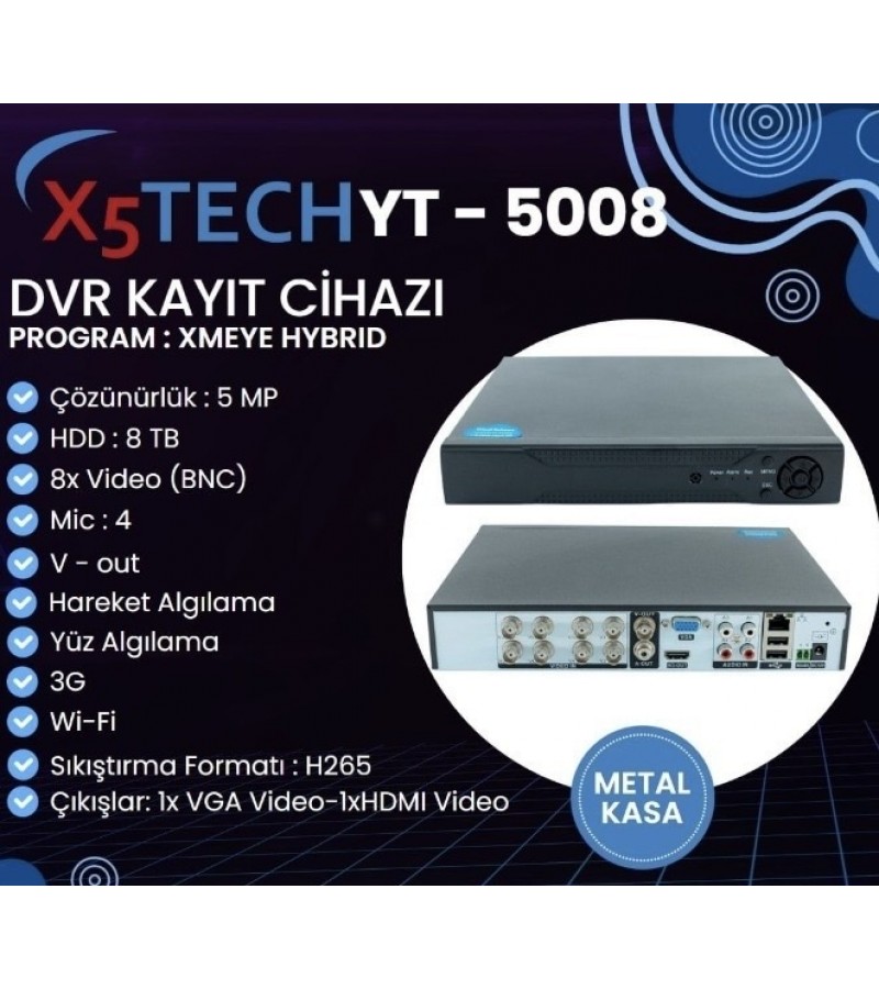 KAYIT CIHAZI 8 KANAL 5008 KAYIT CIHAZI 8 KANAL 5008