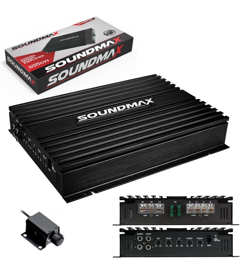 SOUNDMAX SX-600.1D Oto Anfi Mono 4000 Watt 1 Kanal Bass Kontrol SOUNDMAX SX-600.1D Oto Anfi Mono 4000 Watt 1 Kanal Bass Kontrol