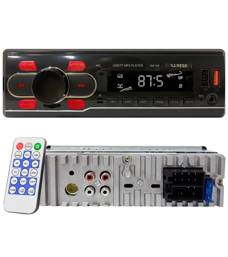 MEGA VM-106 Oto Teyp 4X50 Watt Bluetooth 2xUsb Sd Fm Aux 7 Renk MEGA VM-106 Oto Teyp 4X50 Watt Bluetooth 2xUsb Sd Fm Aux 7 Renk