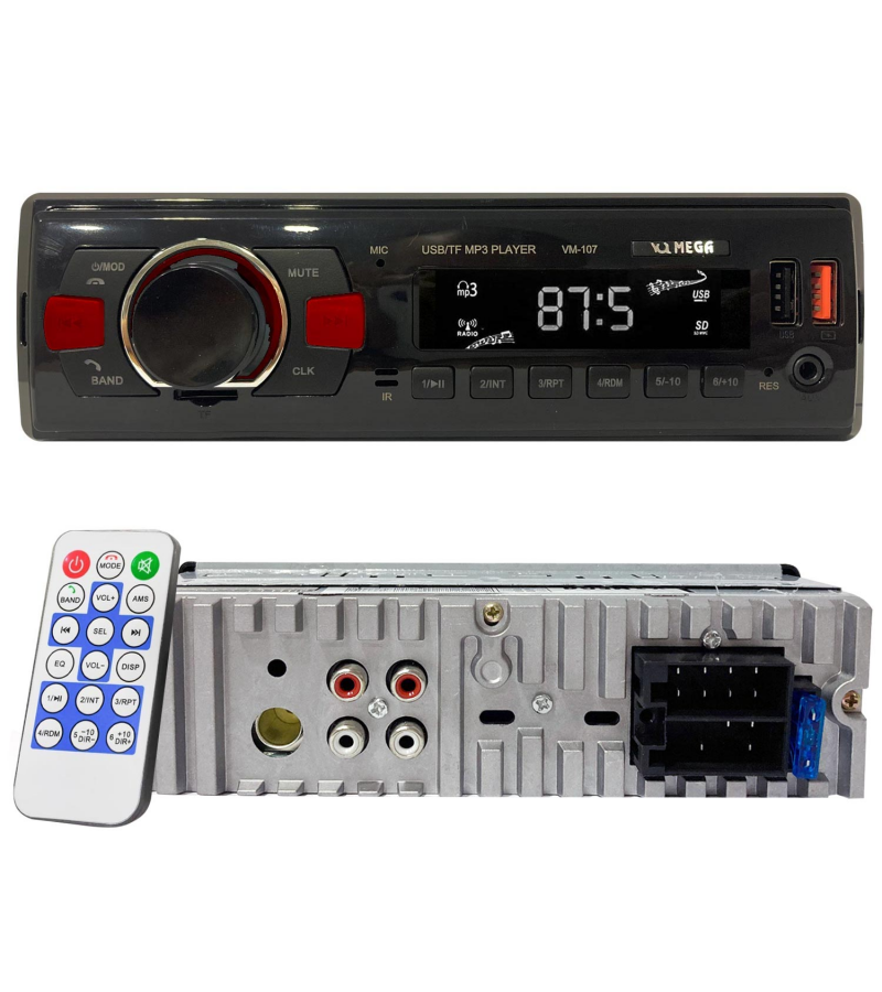 MEGA VM-107 Oto Teyp 4X50 Watt Bluetooth 2xUsb Sd Fm Aux 7 Renk MEGA VM-107 Oto Teyp 4X50 Watt Bluetooth 2xUsb Sd Fm Aux 7 Renk