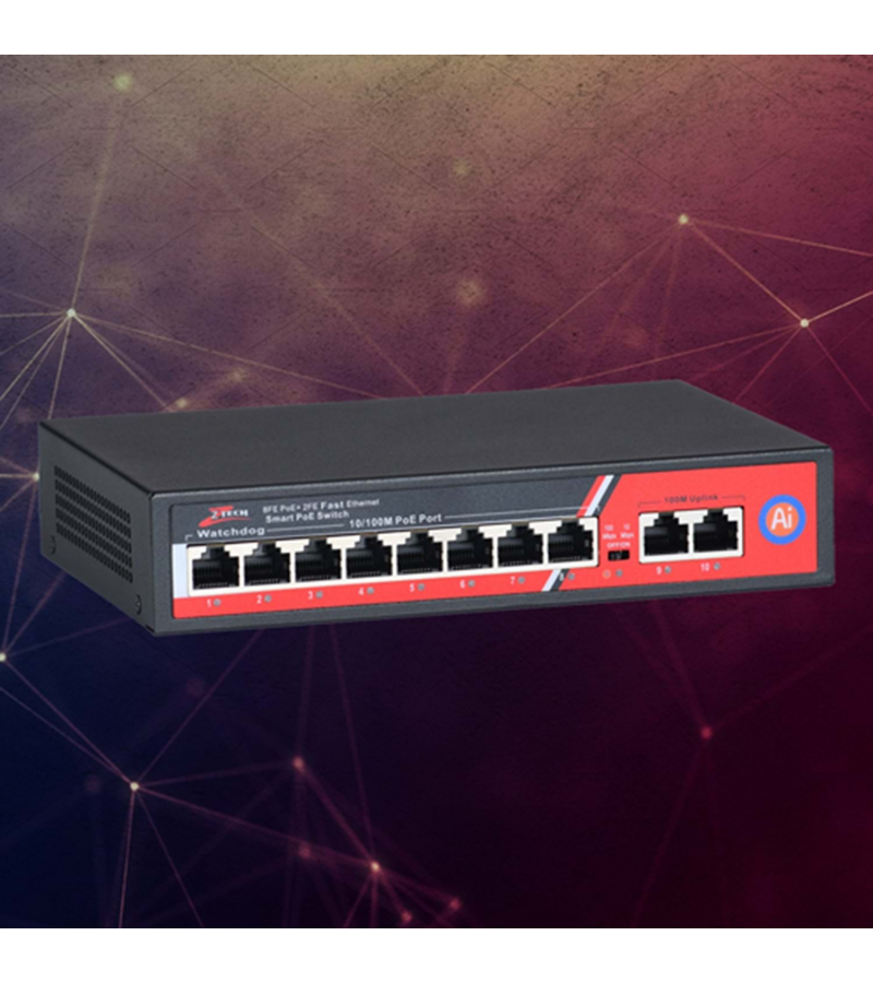 ZTECH ZR-1008G 8+2 POE SWİTCH 125w ZTECH ZR-1008G 8+2 POE SWİTCH 125w