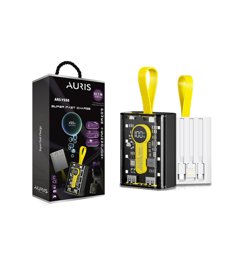 Auris Y698 10.000 mAh Super Fast Power Bank Auris Y698 10.000 mAh Super Fast Power Bank
